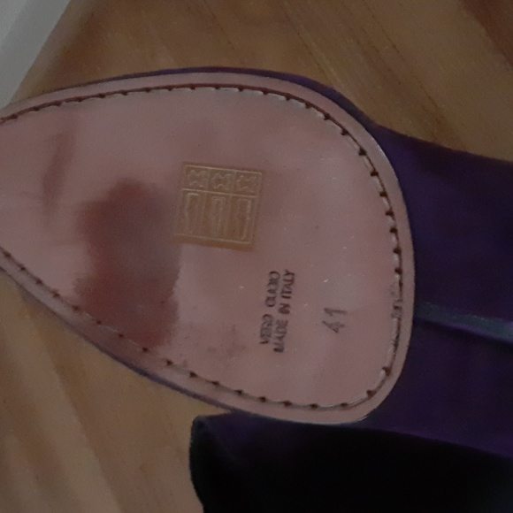 Eileen Shields Purple Suede sock Boot Sz 41 /US 10 Italy - Picture 5 of 14